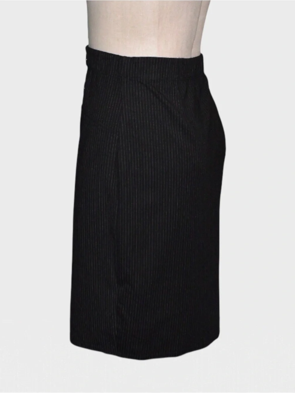 Max Studio Pinstripe‎ Button Detail Pencil Skirt